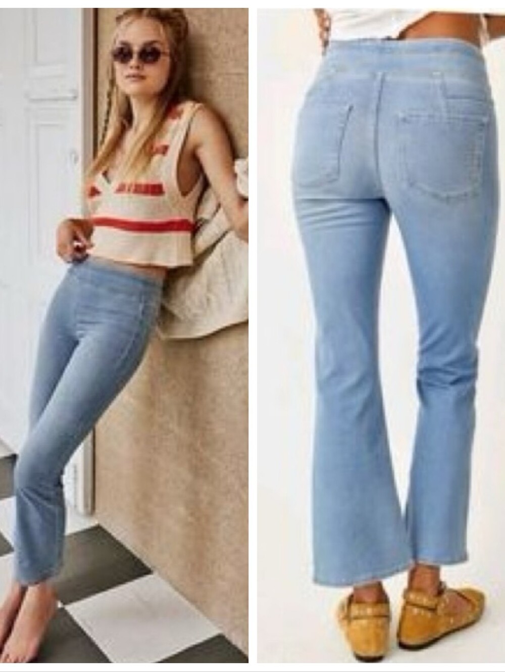 We The Free - Free People In My Feelings Mid Rise Cropped Slim Flare Jeans XS